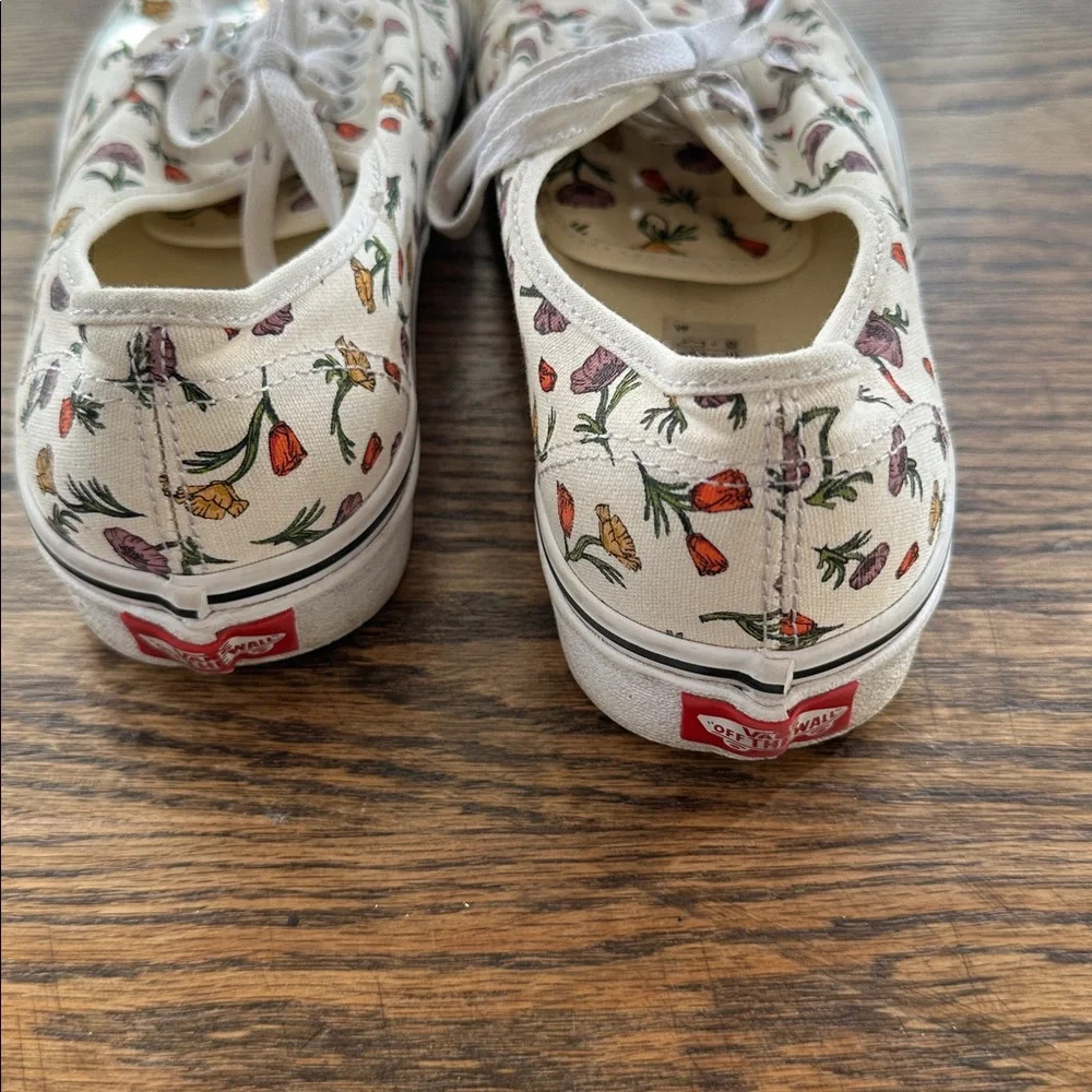 VANS Poppy Floral Cream Sneakers Size 9.5 - Picture 5 of 6